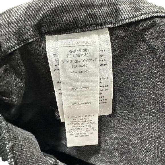 Good American Good 90s Icon Black Straight Leg Jeans Size 8 - Picture 12 of 13